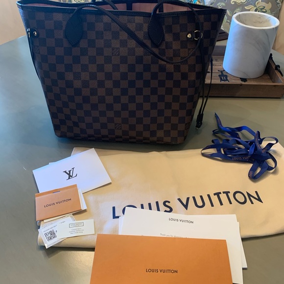 Louis Vuitton Neverfull MM Damier ebene rose - Picture 1 of 11
